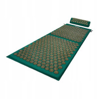 Килимок акупунктурний 4FIZJO Аплікатор Кузнєцова з валиком 128 x 48 см Navy Green/Gold 4FJ0289 (P-5907739313317)