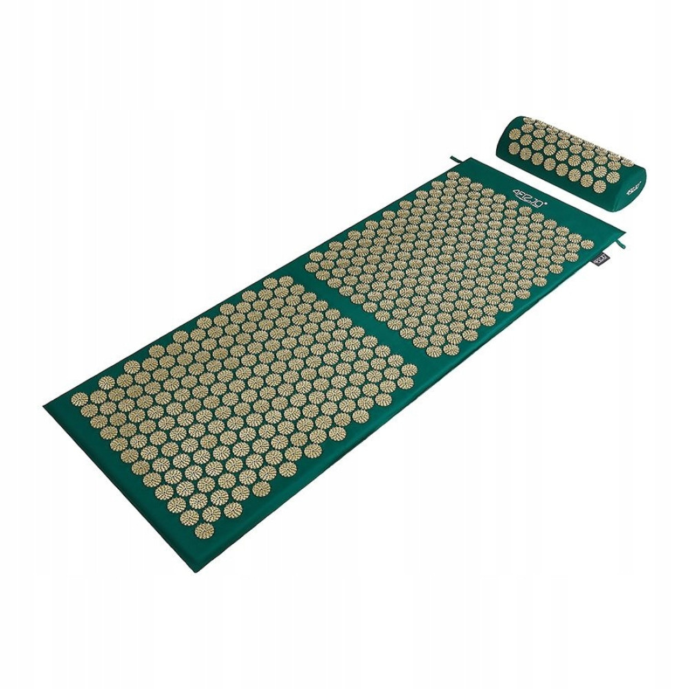 Килимок акупунктурний 4FIZJO Аплікатор Кузнєцова з валиком 128 x 48 см Navy Green/Gold 4FJ0289 (P-5907739313317)