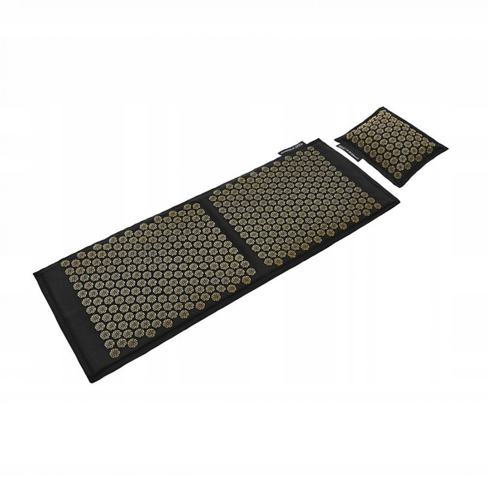 Килимок акупунктурний 4FIZJO Eco Mat Аплікатор Кузнєцова з подушкою 130 x 50 см Black/Gold 4FJ0291 (P-5907739313591)