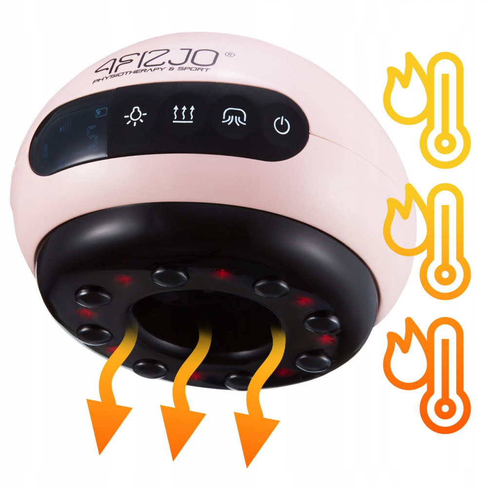 Масажна вакуумна банка 4FIZJO акумуляторна з ІЧ прогріванням 4FJ0518 Pink (P-5907739318701)