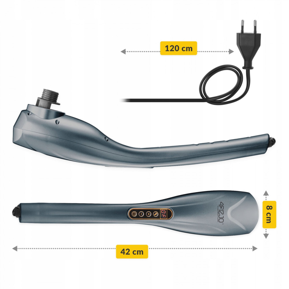 Ручний вібраційний масажер для тіла 4FIZJO Long Stick 7 в 1 4FJ0555 Grey (P-5907739319135)