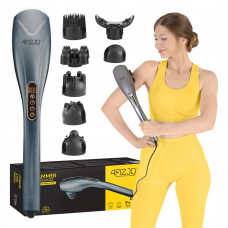 Ручной вибрационный массажер для тела 4FIZJO Long Stick 7 в 1 4FJ0555 Grey (P-5907739319135)