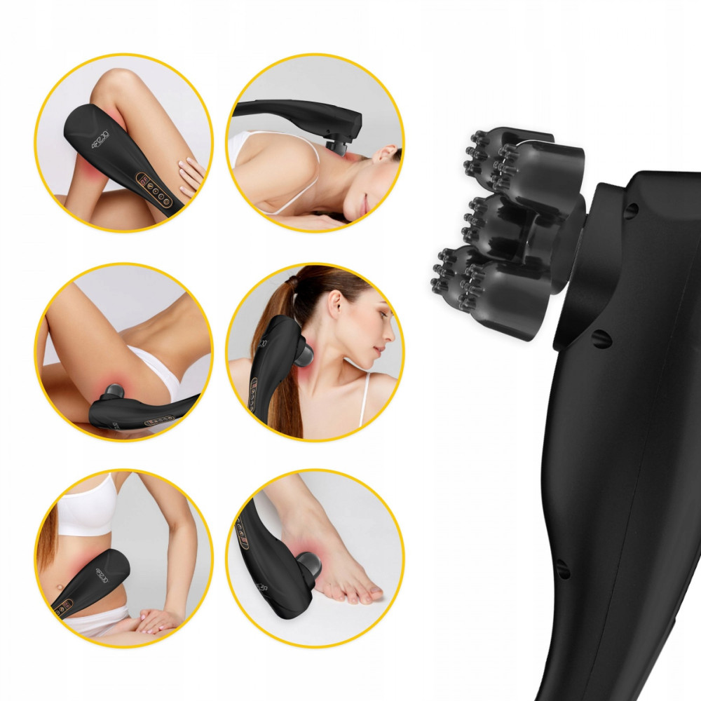 Ручний вібраційний масажер для тіла 4FIZJO Long Stick 7 в 1 4FJ0556 Black (P-5907739319142)