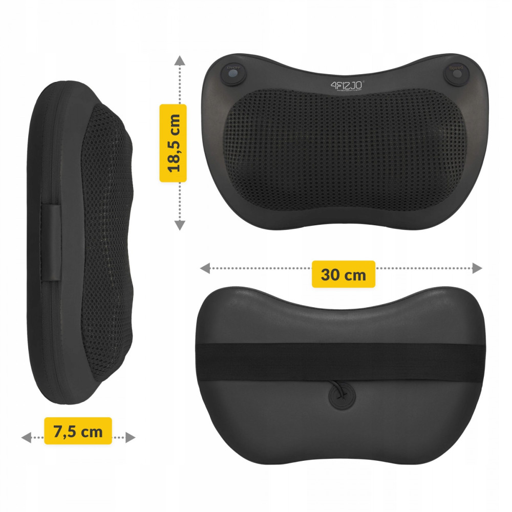 Подушка-масажер 4FIZJO Shiatsu Pro+ 4FJ0562 Black (P-5907739319159)