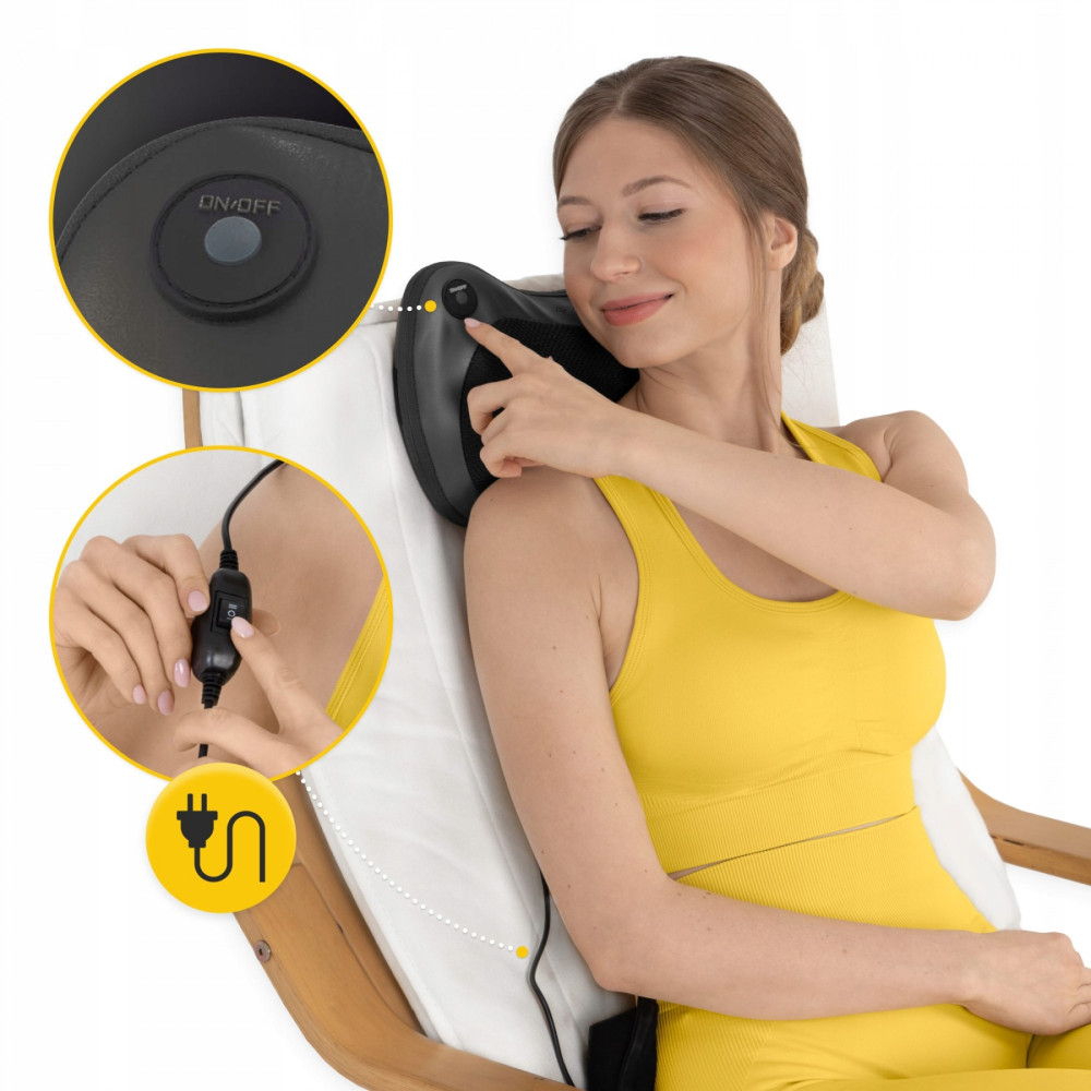 Подушка-масажер 4FIZJO Shiatsu Pro+ 4FJ0562 Black (P-5907739319159)