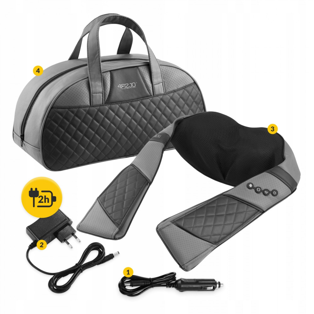 Накидка-масажер 4FIZJO Shiatsu Luxury+ для шиї та спини, акумуляторна 4FJ0563 Grey (P-5907739319104)