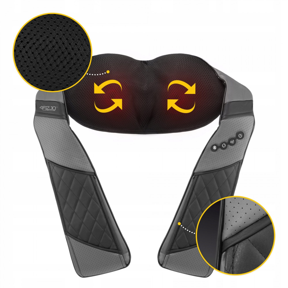 Накидка-масажер 4FIZJO Shiatsu Luxury+ для шиї та спини, акумуляторна 4FJ0563 Grey (P-5907739319104)