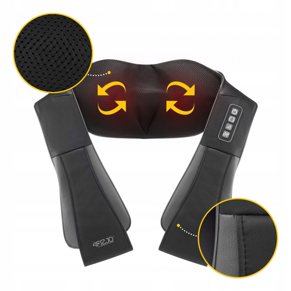 Накидка-масажер 4FIZJO Shiatsu Pro+ для шиї та спини 4FJ0564 Black/Grey (P-5907739319067)