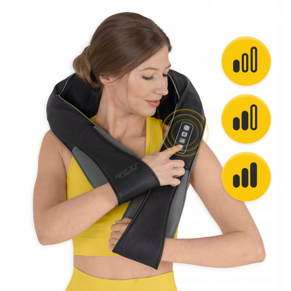 Накидка-масажер 4FIZJO Shiatsu Pro+ для шиї та спини 4FJ0564 Black/Grey (P-5907739319067)