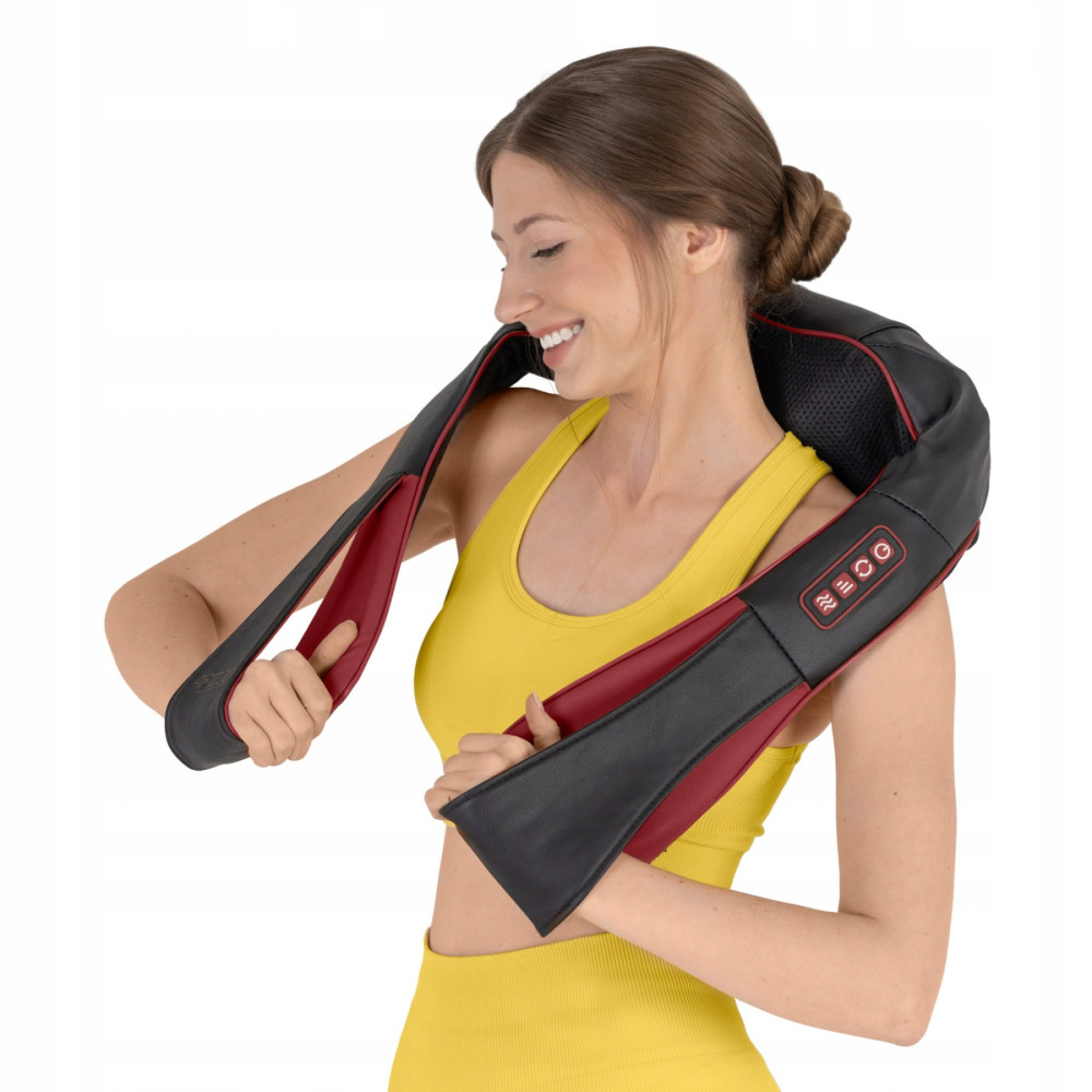 Накидка-масажер 4FIZJO Shiatsu Pro+ для шиї та спини 4FJ0565 Black/Red (P-5907739319074)