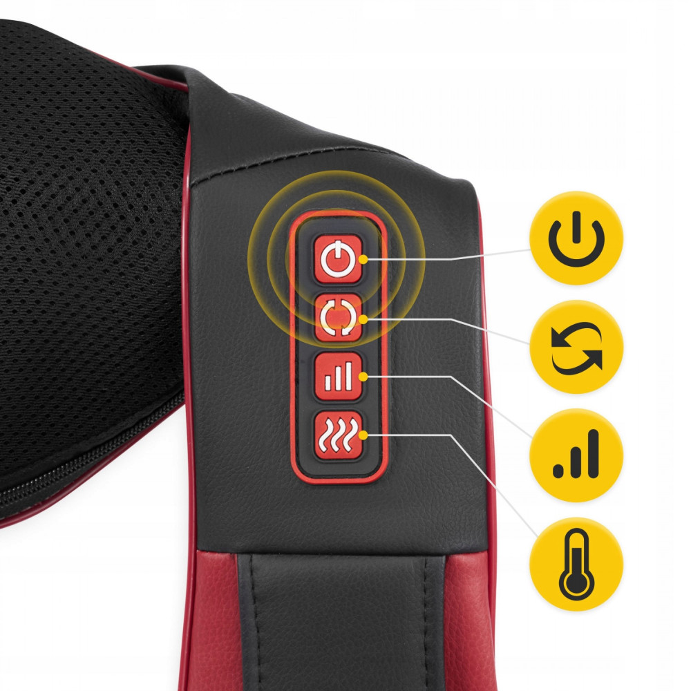 Накидка-масажер 4FIZJO Shiatsu Pro+ для шиї та спини 4FJ0565 Black/Red (P-5907739319074)