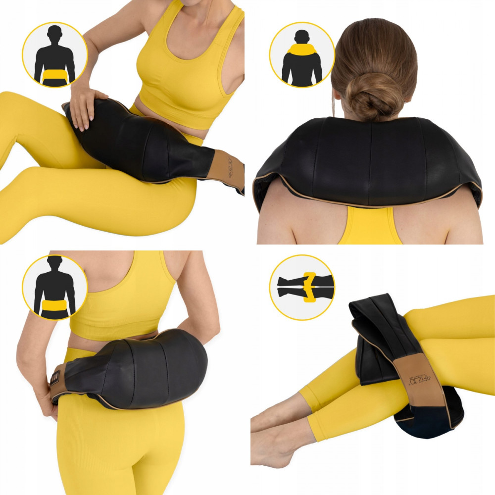 Накидка-масажер 4FIZJO Shiatsu Ultra+ для шиї та спини, акумуляторна 4FJ0566 Black/Gold (P-5907739319081)