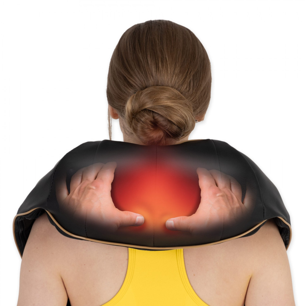 Накидка-масажер 4FIZJO Shiatsu Ultra+ для шиї та спини, акумуляторна 4FJ0566 Black/Gold (P-5907739319081)