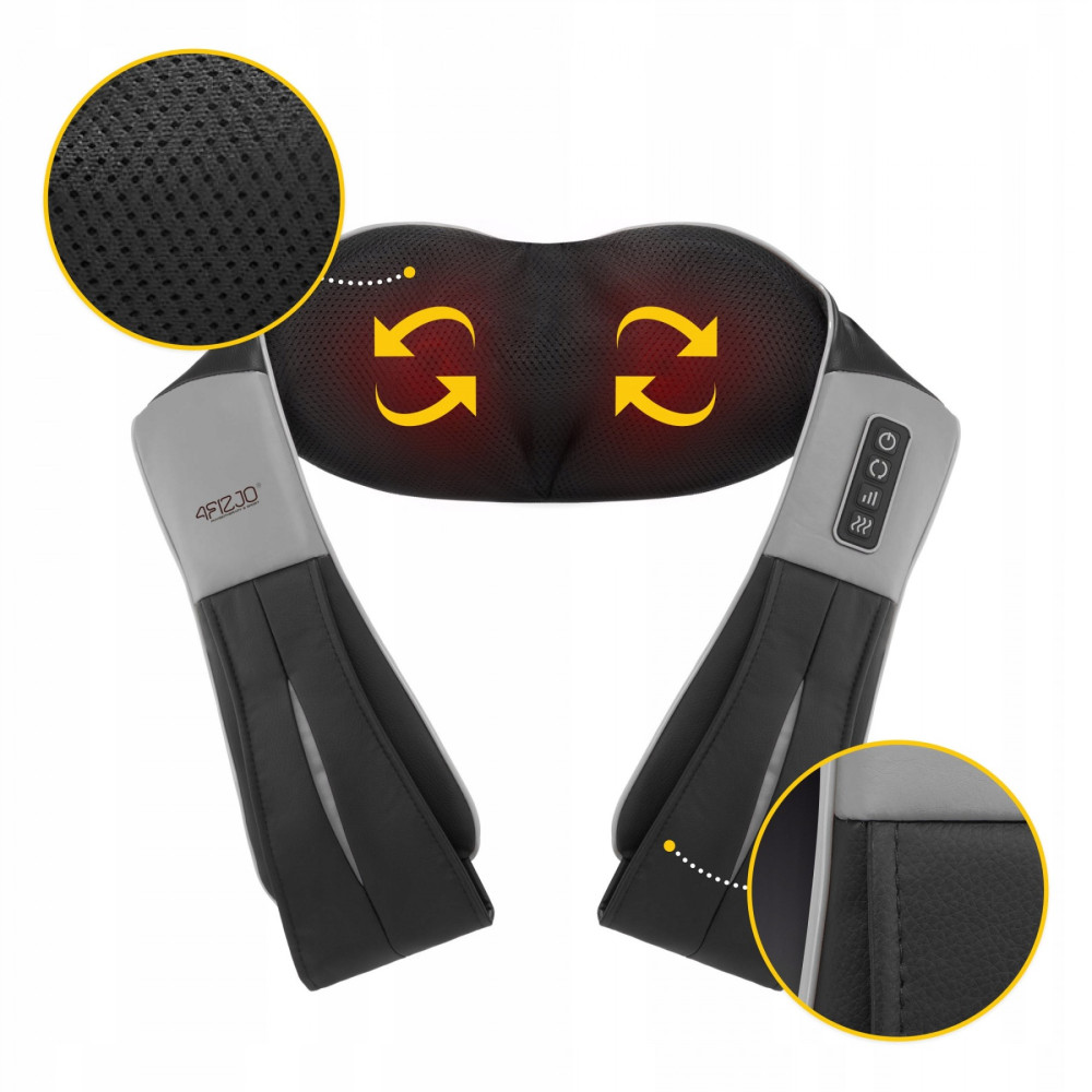 Накидка-масажер 4FIZJO Shiatsu Ultra+ для шиї та спини, акумуляторна 4FJ0611 Black/Grey (P-5907739319098)