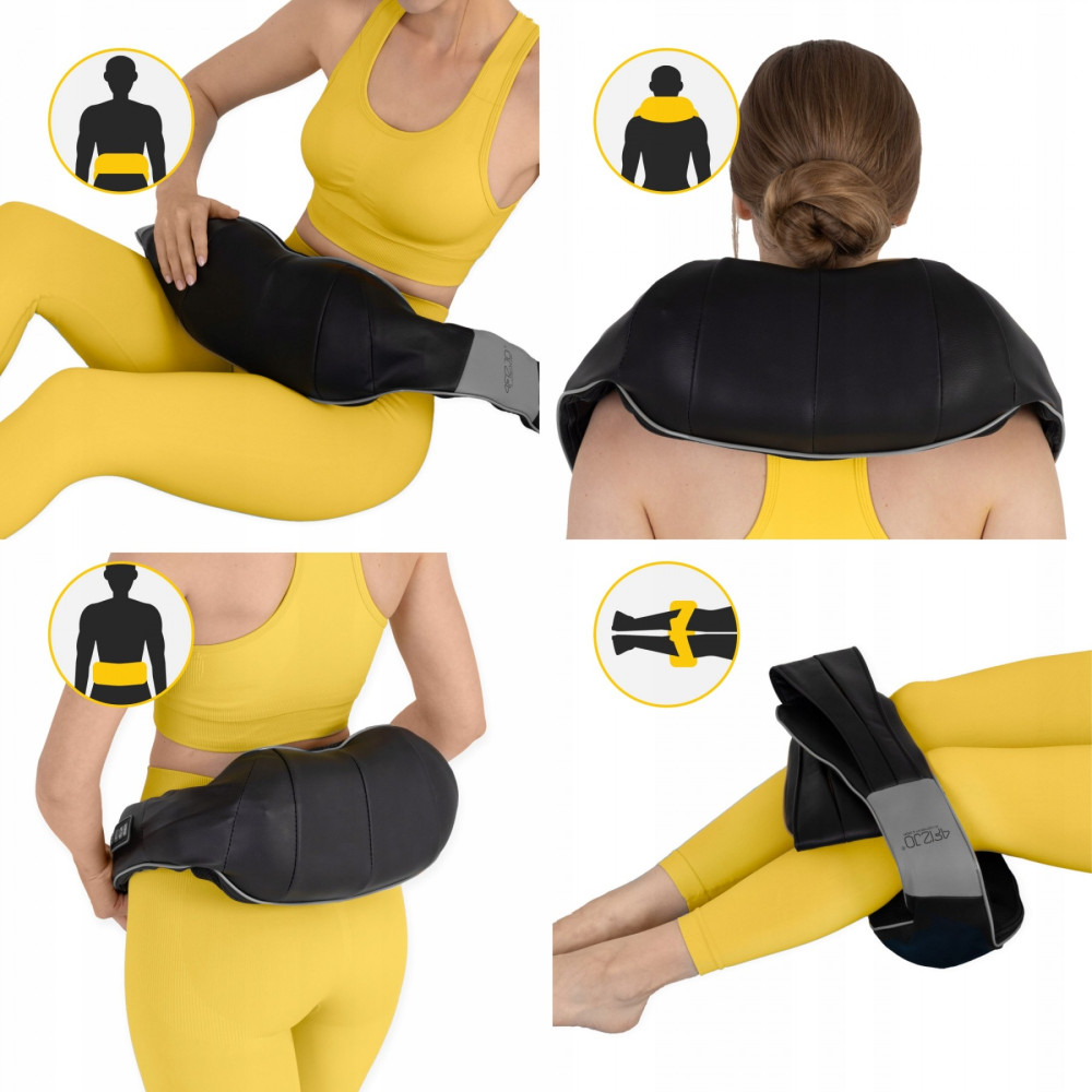 Накидка-масажер 4FIZJO Shiatsu Ultra+ для шиї та спини, акумуляторна 4FJ0611 Black/Grey (P-5907739319098)