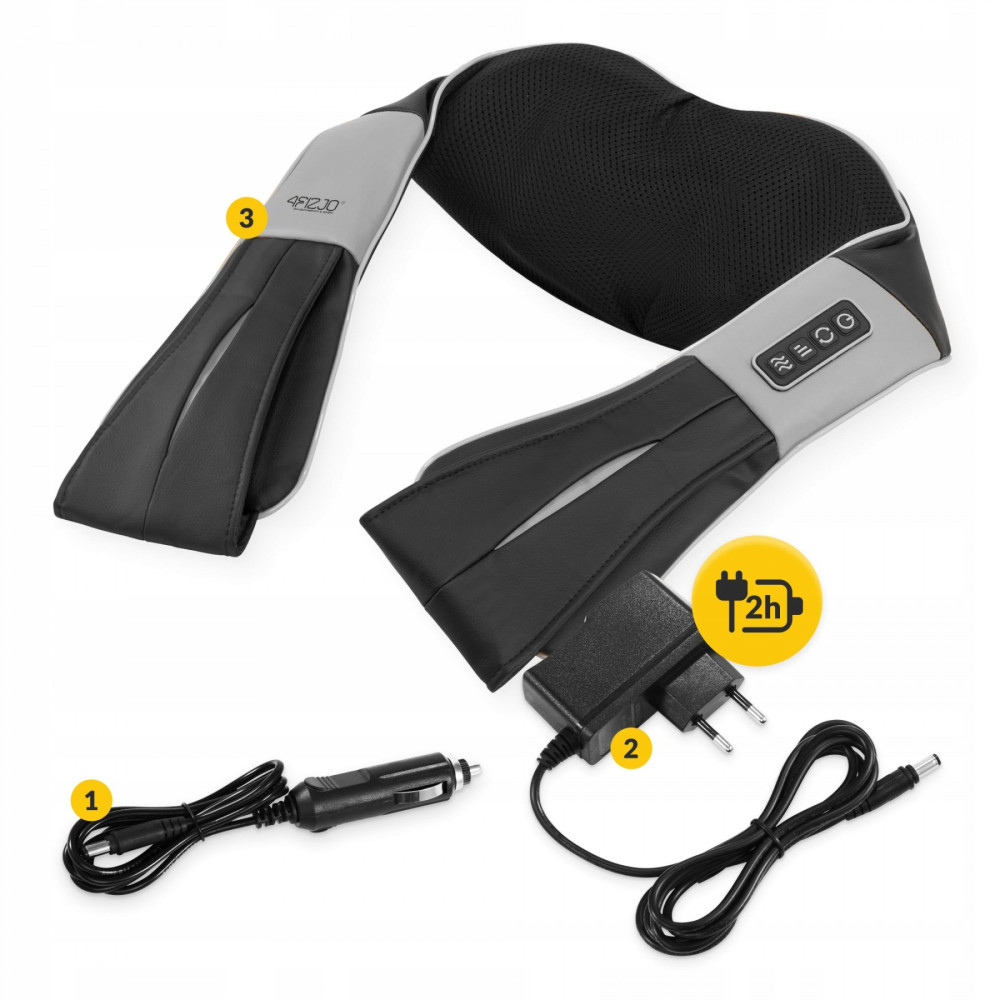 Накидка-масажер 4FIZJO Shiatsu Ultra+ для шиї та спини, акумуляторна 4FJ0611 Black/Grey (P-5907739319098)