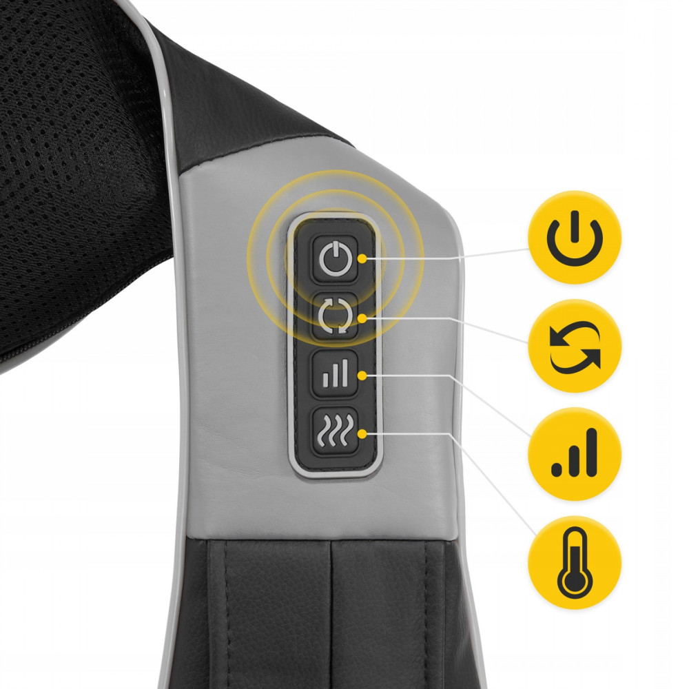 Накидка-масажер 4FIZJO Shiatsu Ultra+ для шиї та спини, акумуляторна 4FJ0611 Black/Grey (P-5907739319098)
