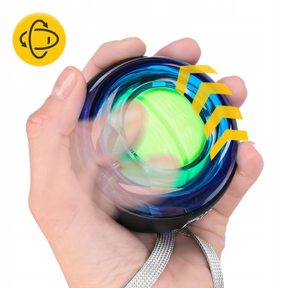Тренажер для кисті та зап'ятстя 4FIZJO Power Ball гіроскопічний Blue/Yellow (P-5905973402224)