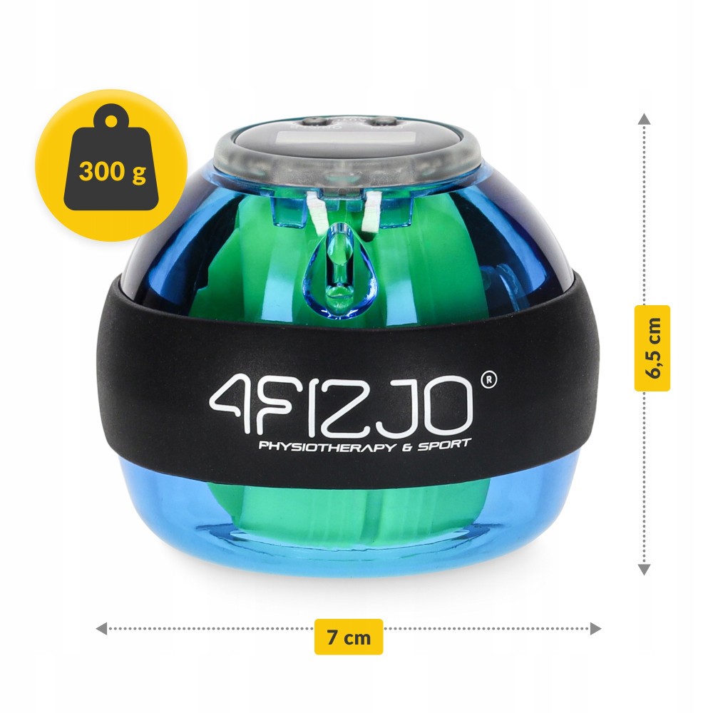 Тренажер для кисті та зап'ятстя 4FIZJO Power Ball гіроскопічний Blue/Yellow (P-5905973402224)