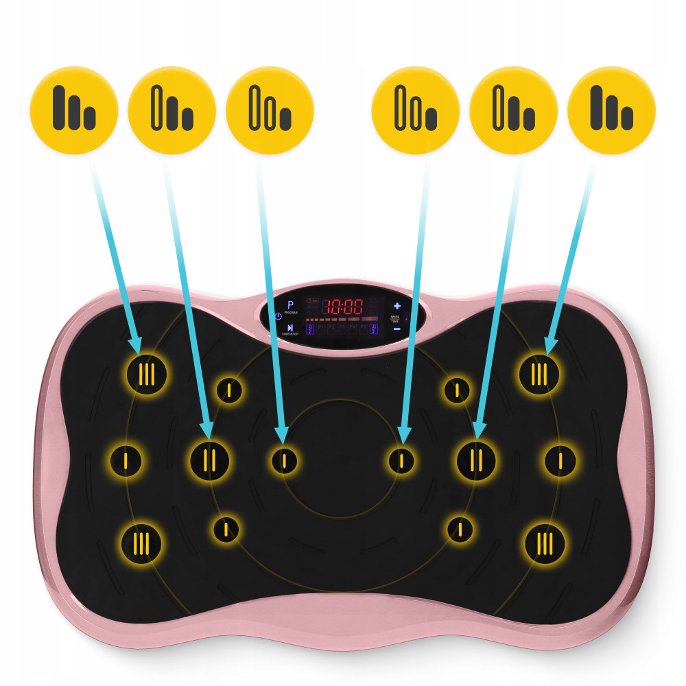 Віброплатформа для тренувань 4FIZJO Ultra+ з пультом та еспандерами Black/Pink (P-5905973402880)
