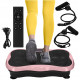 Віброплатформа для тренувань 4FIZJO Ultra+ з пультом та еспандерами Black/Pink (P-5905973402880)