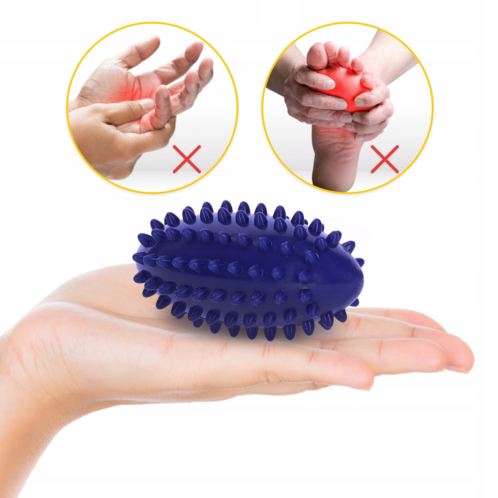 Мяч массажный огурец 4FIZJO Spike Bean 11.5 x 5 см Blue (P-5905973403306)