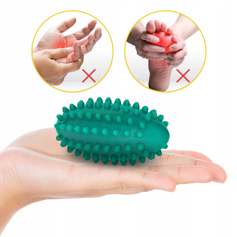 Мяч массажный огурец 4FIZJO Spike Bean 11.5 x 5 см Green (P-5905973403320)