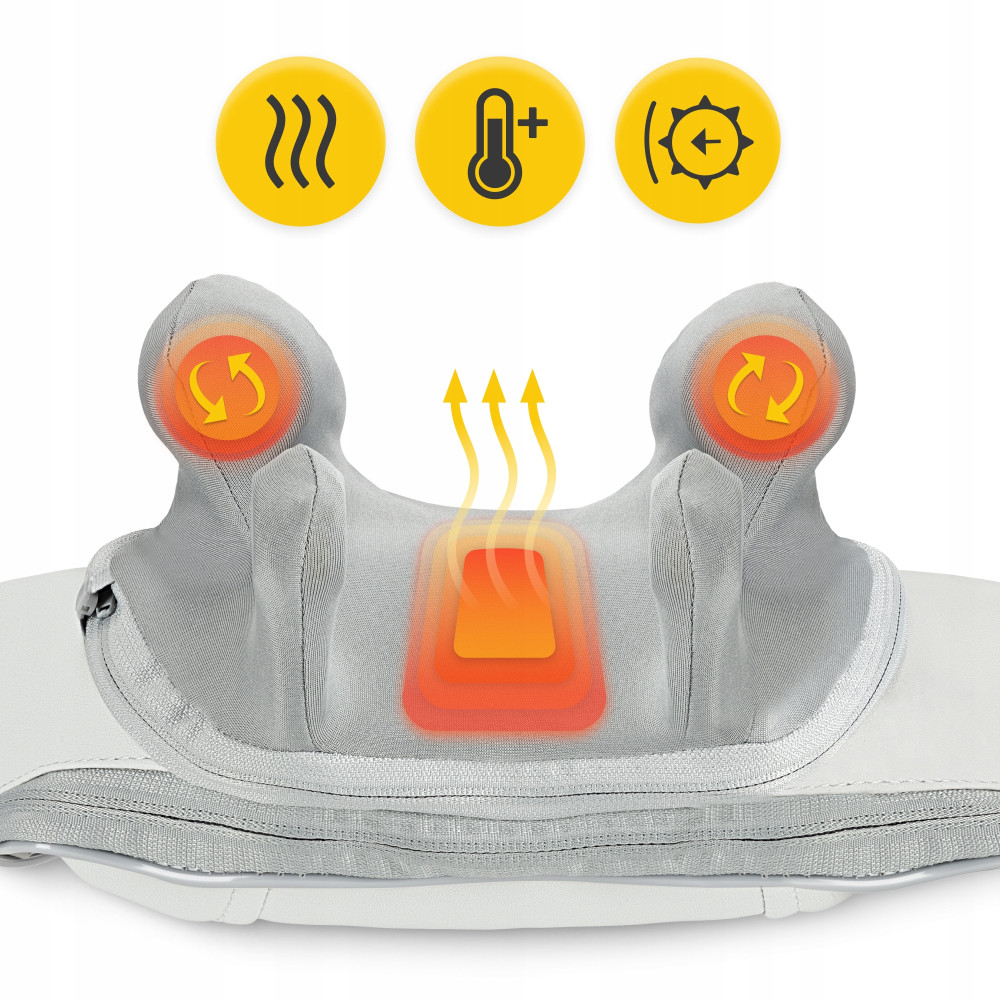 Накидка-масажер 4FIZJO Shiatsu Evo+ для шиї та спини, акумуляторний Grey (P-5905973404150)