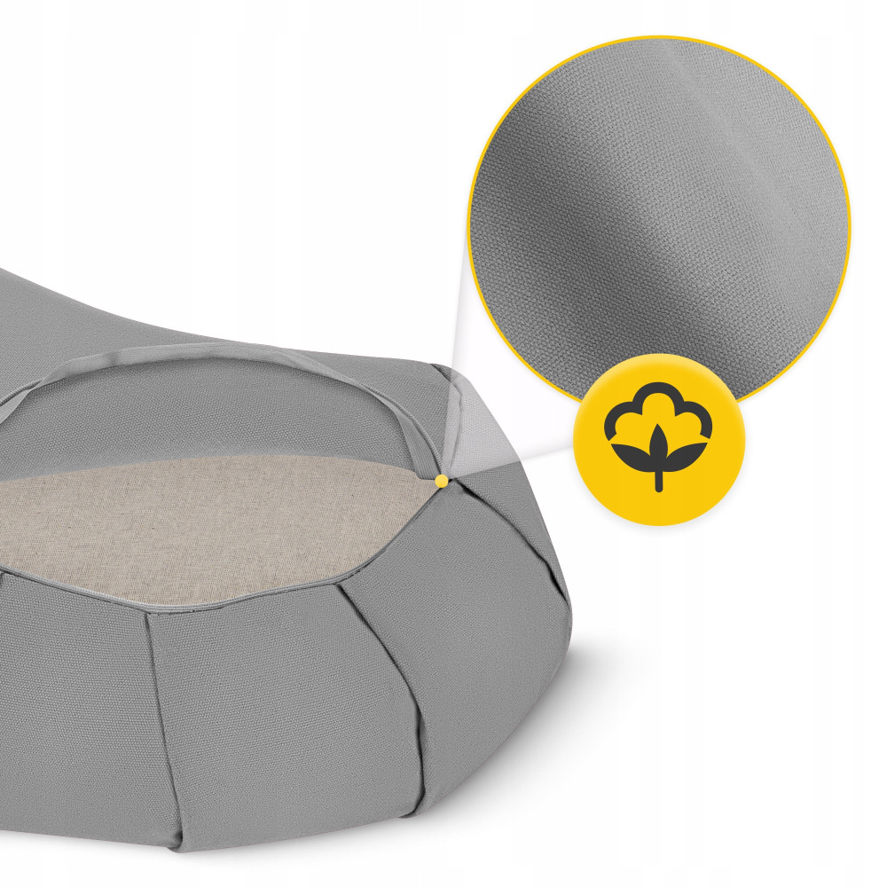 Подушка для йоги и медитации 4FIZJO Zafu полукруглая 40 x 30 x 12 см Grey (P-5907739315502)