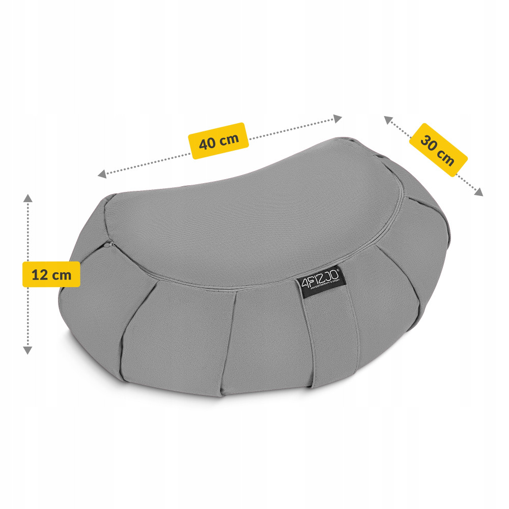 Подушка для йоги и медитации 4FIZJO Zafu полукруглая 40 x 30 x 12 см Grey (P-5907739315502)
