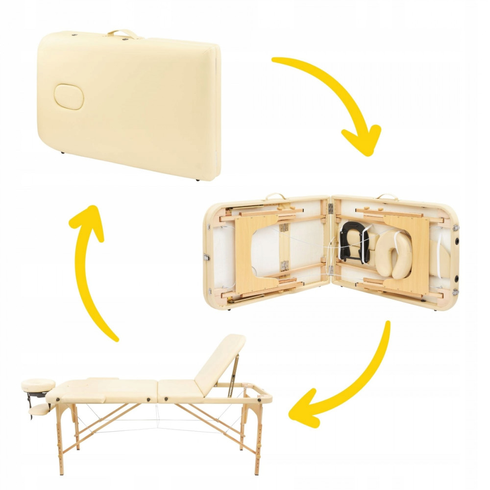 Массажный стол складной 4FIZJO Massage Table Wood W60 Beige TABLEW60BEIGE (P-5907739318350)