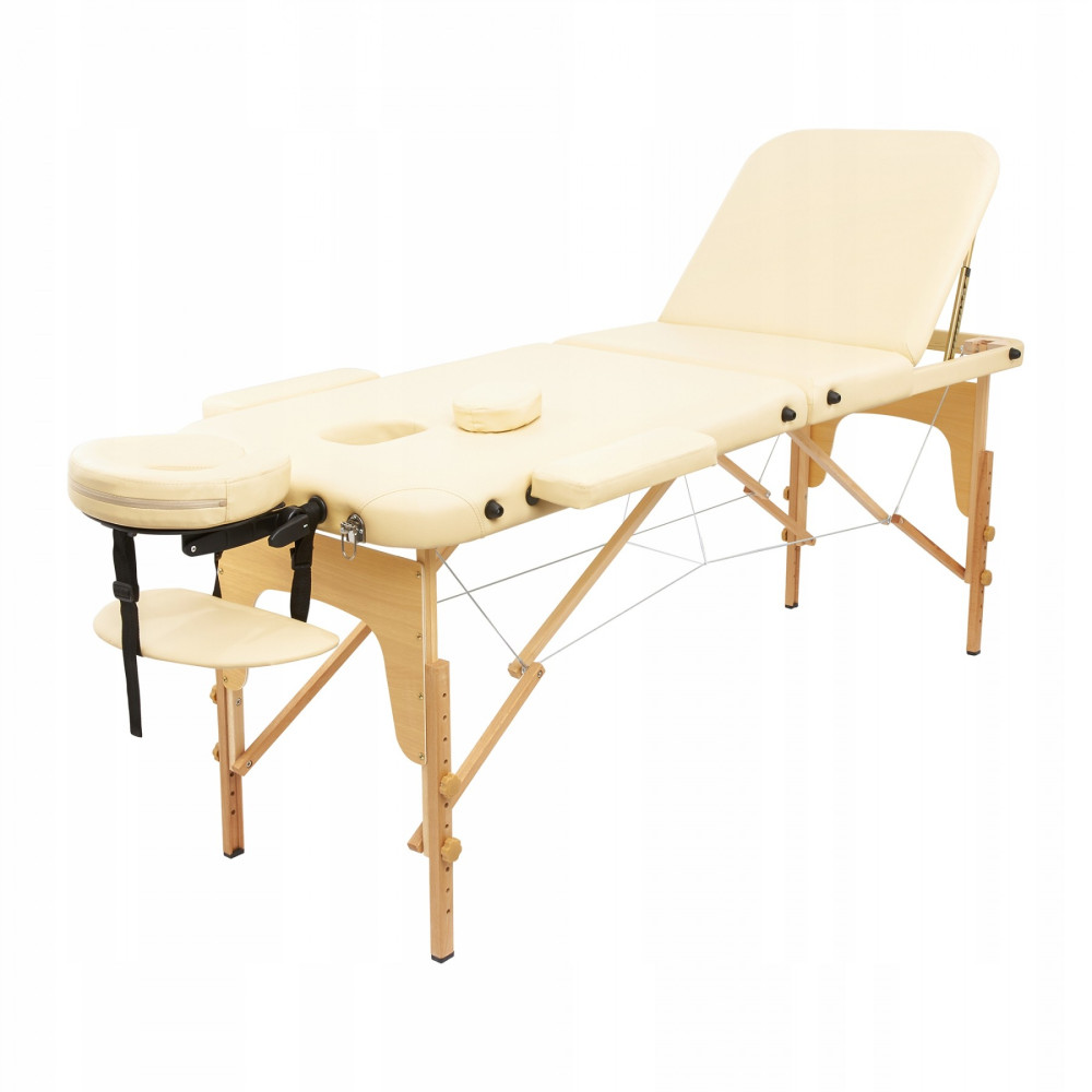 Массажный стол складной 4FIZJO Massage Table Wood W60 Beige TABLEW60BEIGE (P-5907739318350)