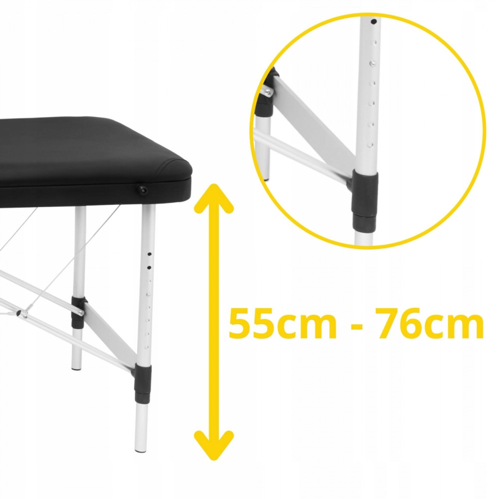 Масажний стіл складаний 4FIZJO Massage Table Alu W60 Black TABLEW60BLACK (P-5907739318374)