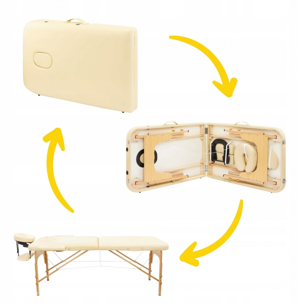 Массажный стол складной 4FIZJO Massage Table Wood W70 Beige TABLEW70BEIGE (P-5907739318343)