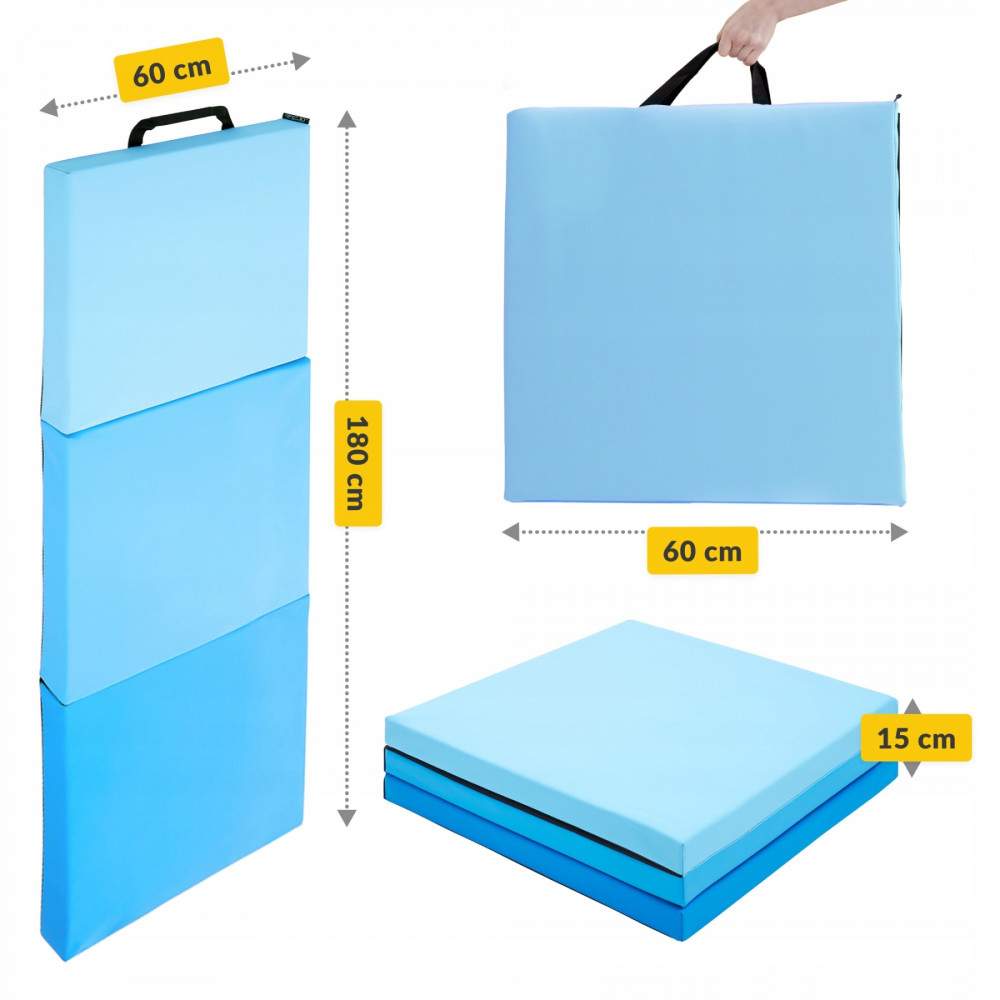 Мат гімнастичний складаний 4FIZJO 180 x 60 x 5 см 4FJ0570 Blue/Sky Blue (P-5907739319685)