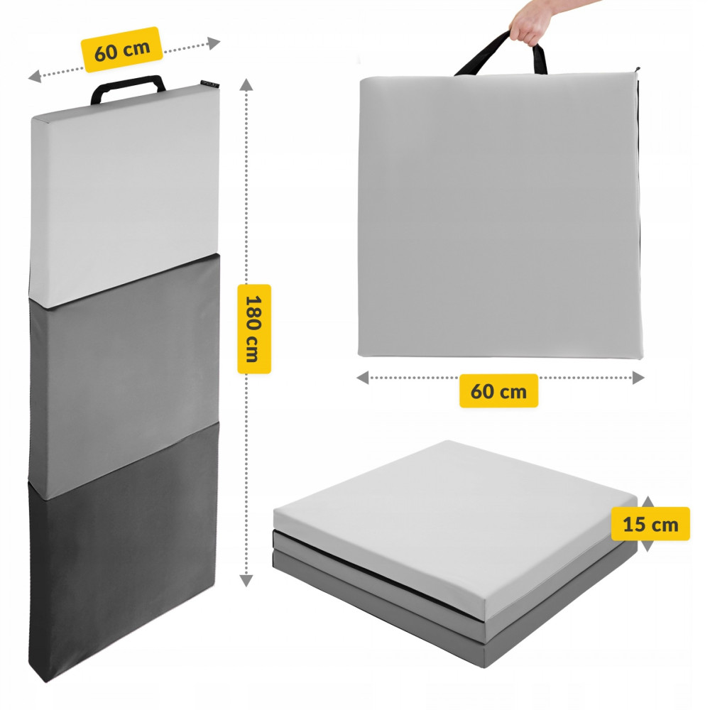 Мат гімнастичний складаний 4FIZJO 180 x 60 x 5 см 4FJ0571 Black/Grey (P-5907739319692)