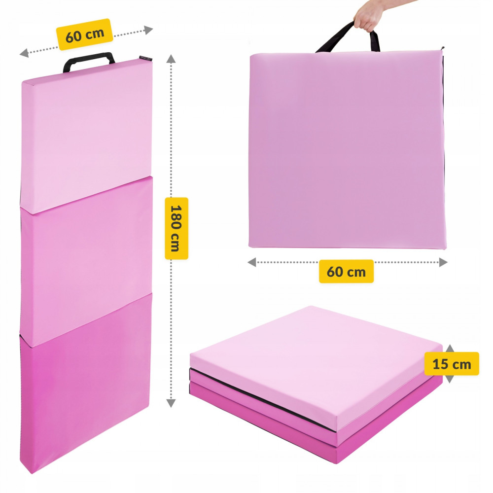 Мат гімнастичний складаний 4FIZJO 180 x 60 x 5 см 4FJ0572 Pink/Light Pink (P-5907739319678)
