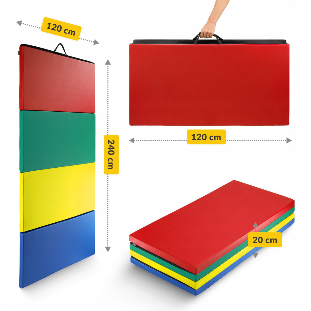 Мат гімнастичний складаний 4FIZJO XL 240 x 120 x 5 см Multicolor (P-5905973402774)