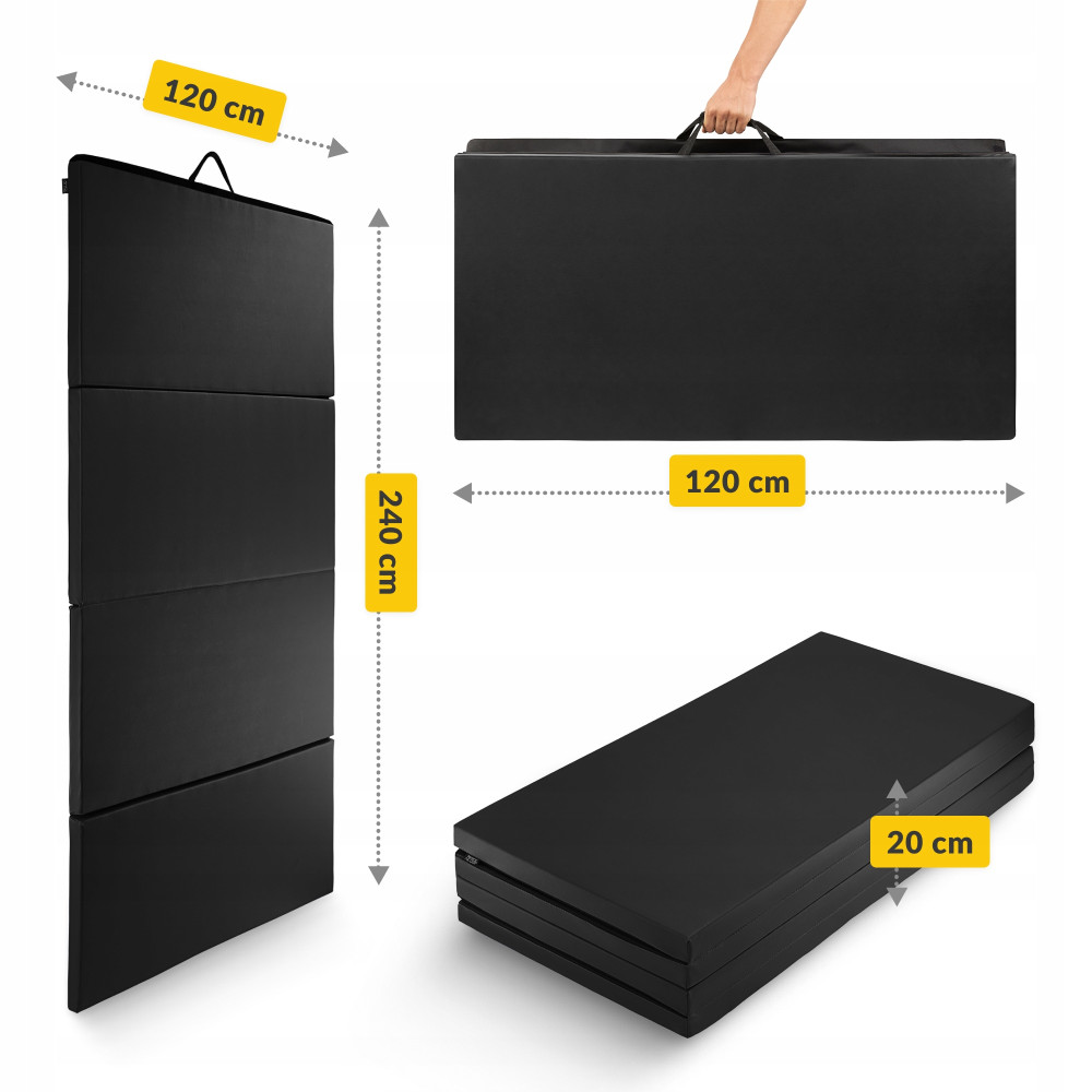 Мат гімнастичний складаний 4FIZJO XL 240 x 120 x 5 см Black (P-5907739319708)