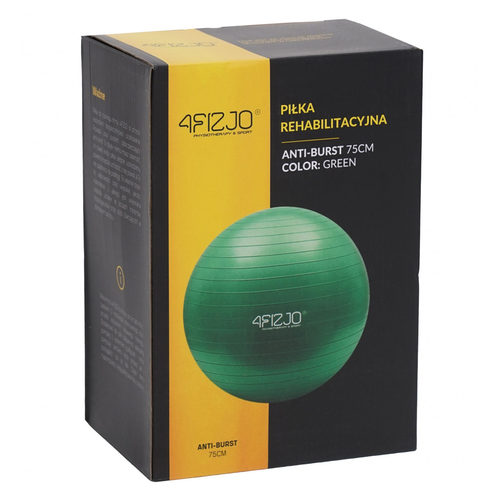 Мяч для фитнеса (фитбол) 4FIZJO 75 см Anti-Burst Green 4FJ0029 (P-5907222931189)