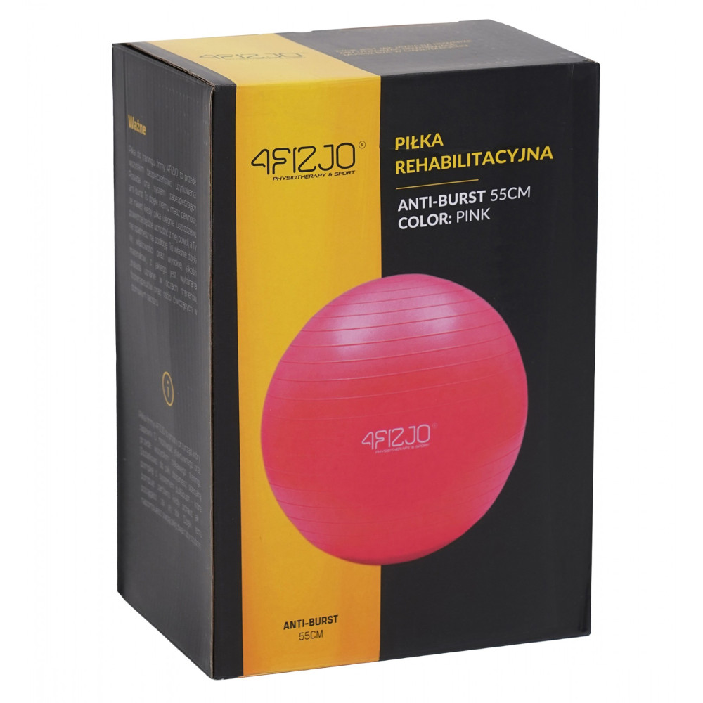 М'яч для фітнесу (фітбол) 4FIZJO 55 см Anti-Burst 4FJ0398 Pink (P-5907739316271)