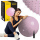 М'яч для фітнесу (фітбол) 4FIZJO 65 см масажний Anti-Burst 4FJ0617 Pink (P-5905973400220)
