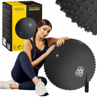 М'яч для фітнесу (фітбол) 4FIZJO 65 см масажний Anti-Burst 4FJ0618 Black (P-5905973400237)