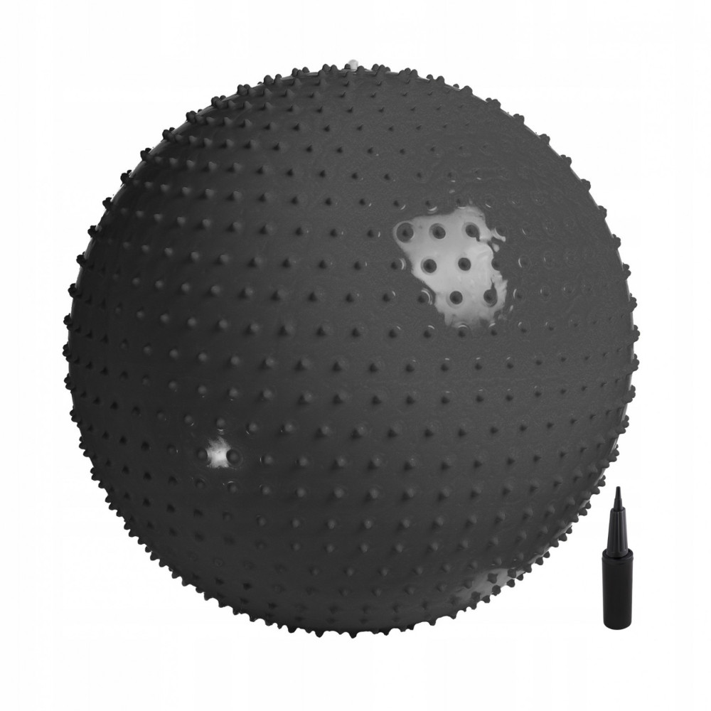 М'яч для фітнесу (фітбол) 4FIZJO 65 см масажний Anti-Burst 4FJ0618 Black (P-5905973400237)