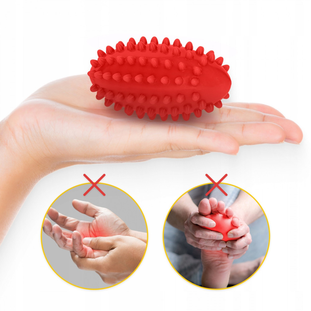 М'яч масажний огірок 4FIZJO Spike Bean 11.5 x 5 см 4FJ0651 Red (P-5905973400190)