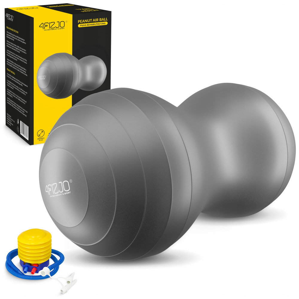 Мяч для фитнеса (арахис) 4FIZJO Air Ball Peanut 45 x 90 см Anti-Burst Grey (P-5905973407175)