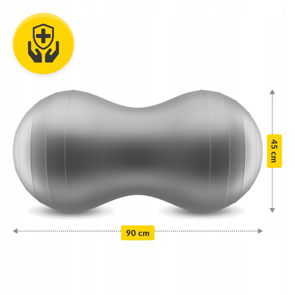 Мяч для фитнеса (арахис) 4FIZJO Air Ball Peanut 45 x 90 см Anti-Burst Grey (P-5905973407175)
