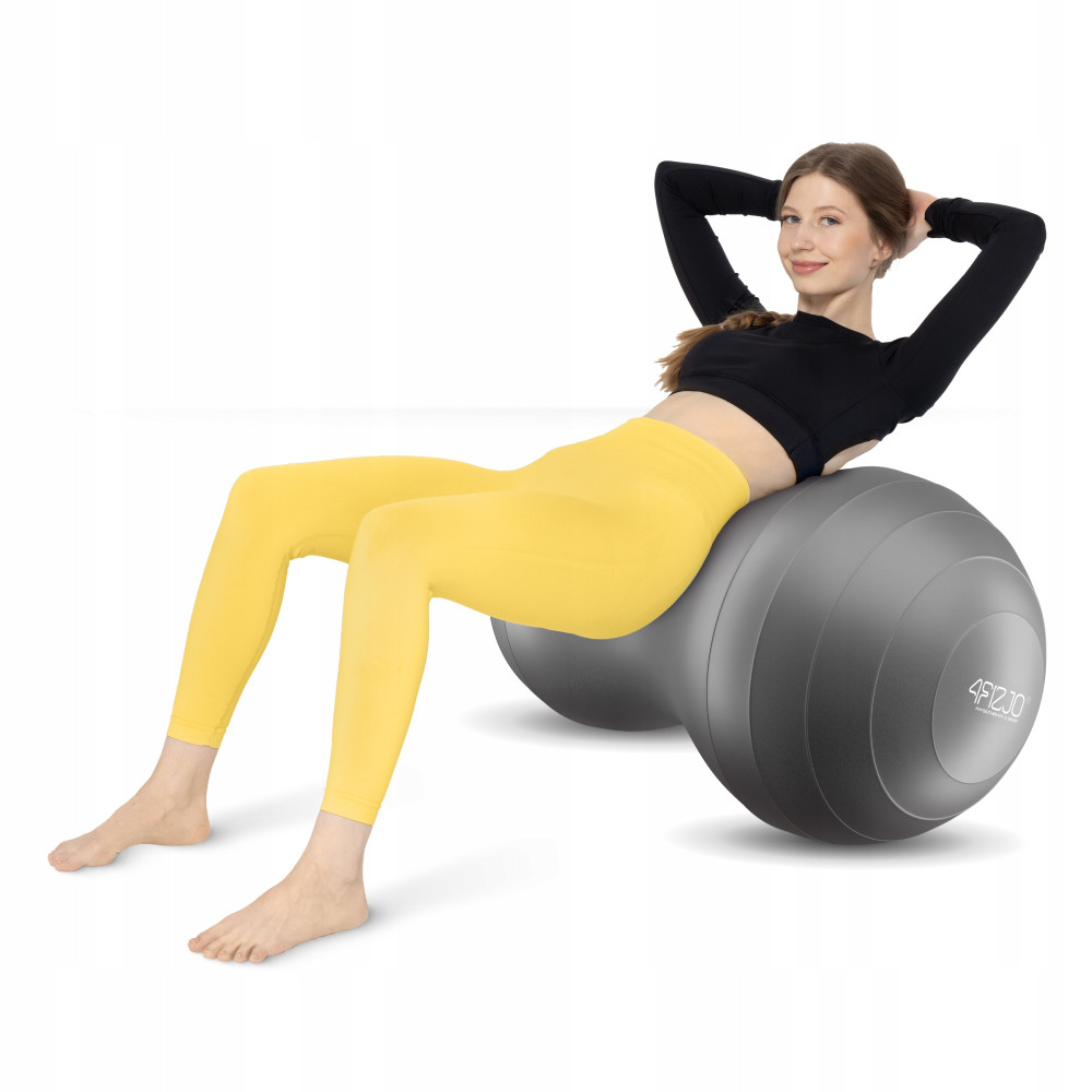 Мяч для фитнеса (арахис) 4FIZJO Air Ball Peanut 45 x 90 см Anti-Burst Grey (P-5905973407175)