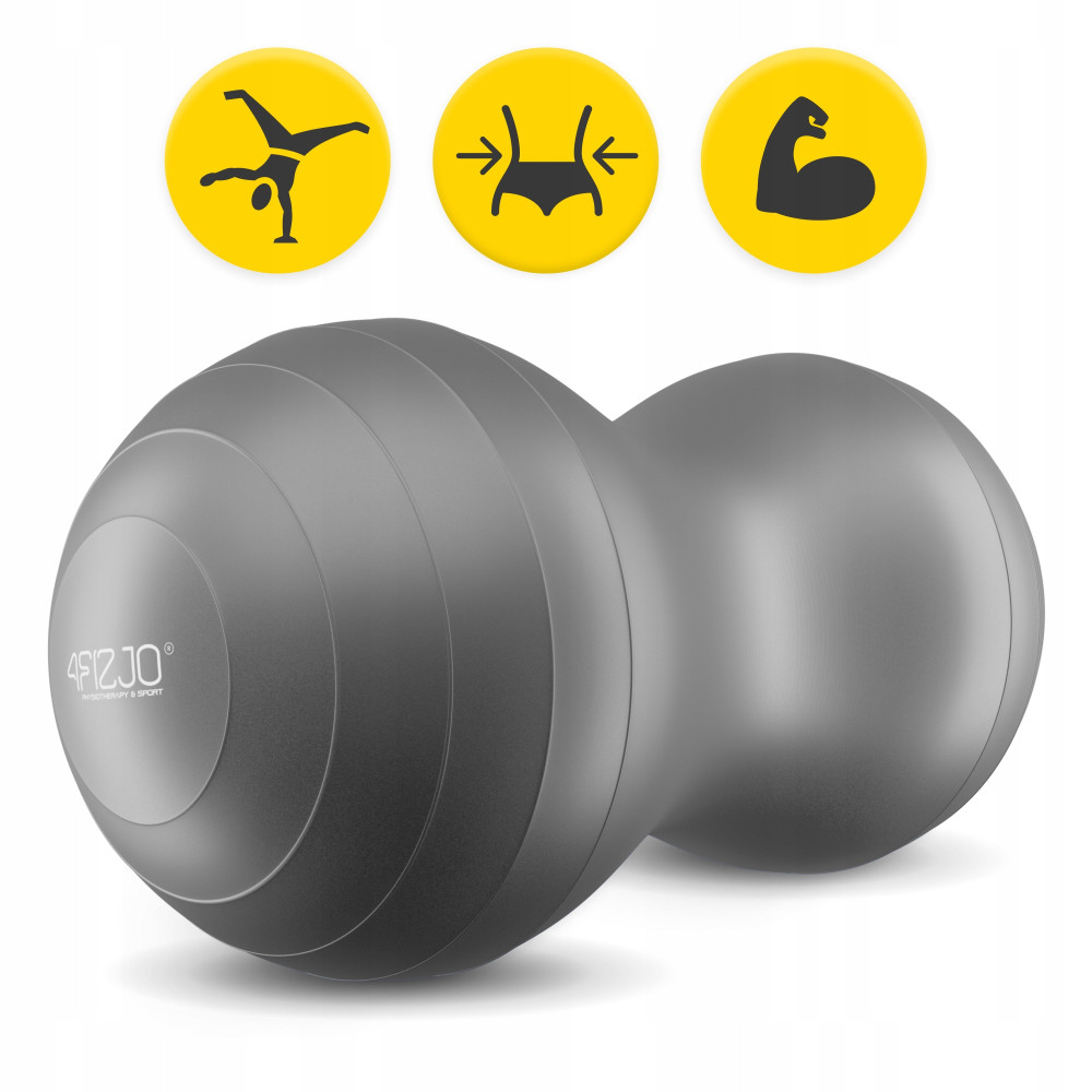 Мяч для фитнеса (арахис) 4FIZJO Air Ball Peanut 45 x 90 см Anti-Burst Grey (P-5905973407175)