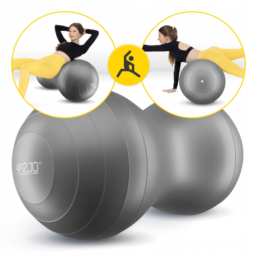 Мяч для фитнеса (арахис) 4FIZJO Air Ball Peanut 45 x 90 см Anti-Burst Grey (P-5905973407175)